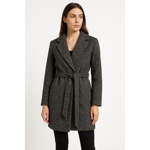 The Limited Tie Belt Waist Knit Wool Blend Trench Coat Size L NWT - Picture 1 of 13